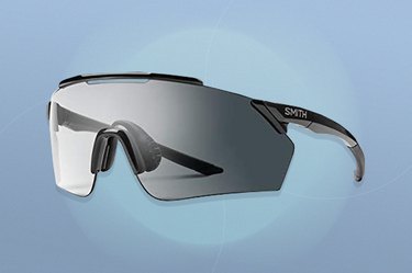 Smith Optics Ruckus running sunglasses on a blue background