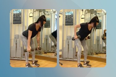 bent-over dumbbell row form