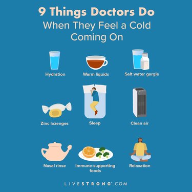 an illustration of the top things doctors do when they feel a cold coming on.