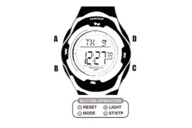 Armitron Pro Sport Watch Button Diagram