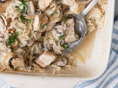 Chicken and Rice Casserole in baking dish