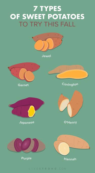 Custom pin of 7 types of sweet potatoes