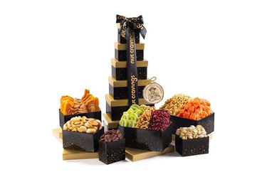 Nut Cravings Store Dried Fruit & Nuts Gift Basket Black Tower