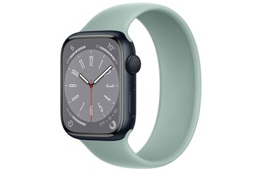 Apple Watch series 8 in a light blue band