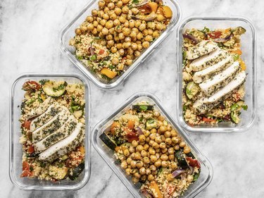 Roasted Vegetable Couscous in meal prep containers