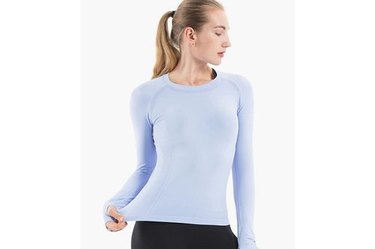 MathCat Seamless Workout Shirt for Women Long Sleeve as best Amazon activewear as good as Lululemon