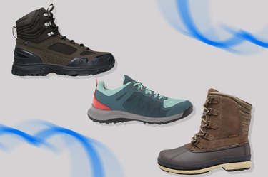 collage of the best walking shoes for winter