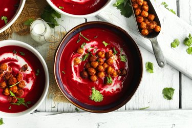 Curried Beet Soup With Tandoori Chickpeas