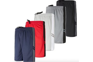 Real Essentials Men's Mesh Athletic Performance Gym Shorts with Pockets