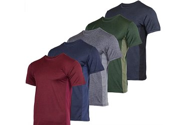 Real Essentials Men’s Dry-Fit Moisture Wicking Active Athletic Performance Crew T-Shirt