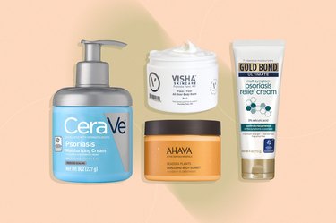 collage of some of the best psoriasis creams and lotions