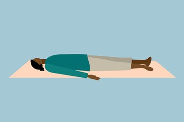 Illustration of Person Doing Corpse Pose on a Yoga Mat