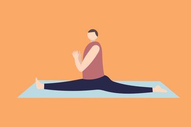 Illustration of Person Doing Monkey Pose on a Yoga Mat