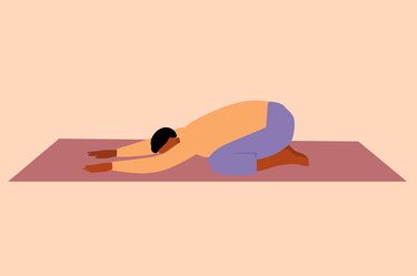 Illustration of Person Doing Child's Pose on a Yoga Mat