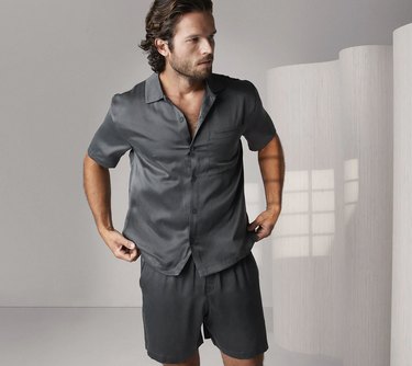 Lunya Washable Silk Button Up Short Set, one of the best silk pajama sets