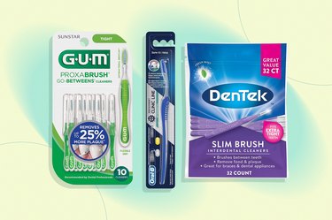 a collage of some of the best interdental brushes