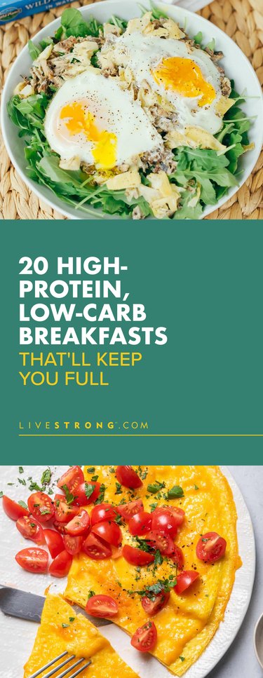 pin showing High-Protein, Low-Carb Breakfasts