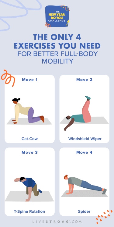 illustrated gif of exercises for full-body mobility