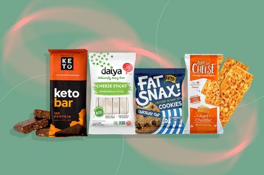 Collage of the best keto snacks you can find and buy online.