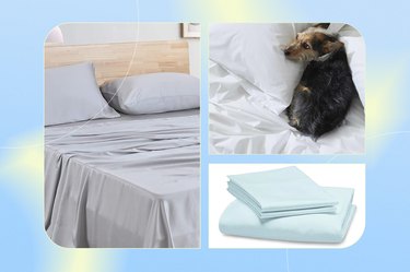 a collage of some of the best sheets for hot sleepers