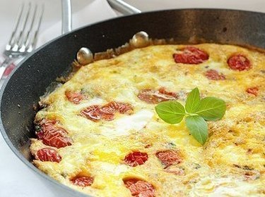 Roasted Tomato Frittata with Goat Cheese and Herbs