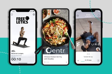 Freeletics、中心和未来应用截图,显示一些适合你的应用程序的训练