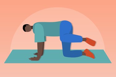 illustration of a person doing the fire hydrant exercise for their glutes and core