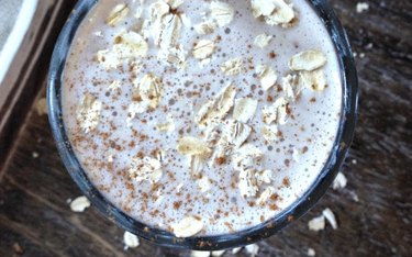 Oatmeal Raisin Protein Smoothie in a Glass