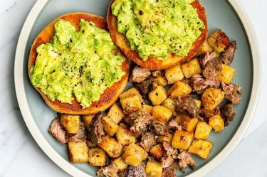 Pork Hash + English Muffin Avocado Toast by Hungryroot