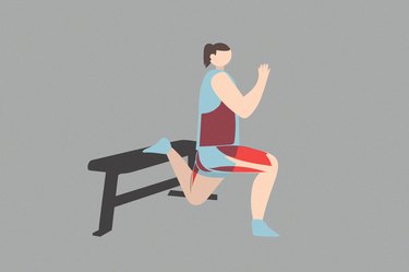 illustration of a person person doing a Bulgarian split squat