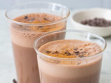 Two glasses of the Breakfast Coffee smoothie