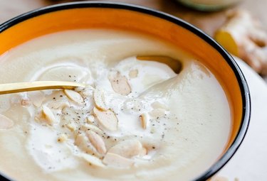 Two bowls of Parsnip Ginger Soup.