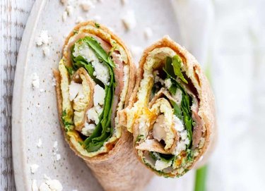 Smoked Salmon Wrap with Egg Whites, Spinach and Feta