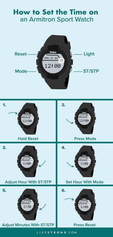 Armitron pro sport watch setup time on sale