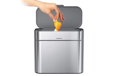 Simple Human Compost Caddy has a magnetic docking system for easy placement.