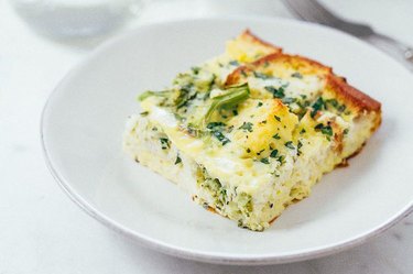 healthy breakfast egg casserole made with broccoli
