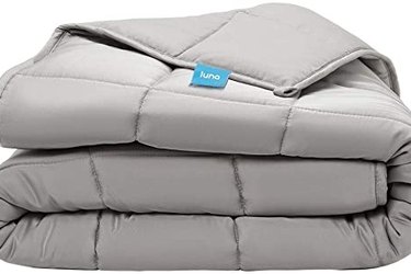 Luna Cooling Bamboo Weighted Blanket, one of the best comforters for hot sleepers