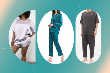A collage of some of the best silk pajamas