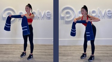 Standing Side Bend with Towel Exercise Demonstration