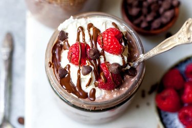 High Protein Brownie Batter Overnight Oats