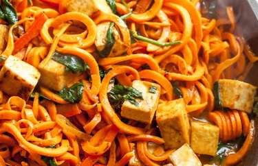 Sweet Potato Noodles with Tofu