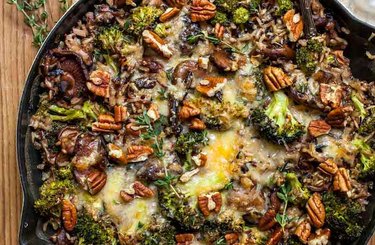 One Pan Wild Rice and Cheesy Broccoli Casserole