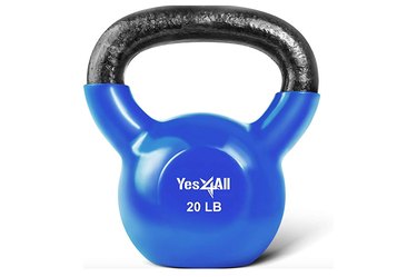 Blue Yes4All Vinyl-Coated Kettlebell as best at-home workout equipment
