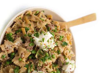 Whole Wheat Pasta With Sausage, Peas and Ricotta