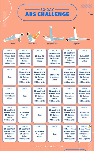 vertical 30-day abs challenge calendar graphic