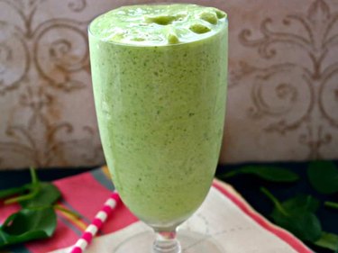 Avocado Shamrock Shake smoothie in a glass