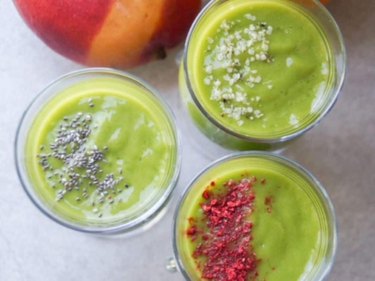 Avocado and leafy greens make this tropical smoothie a nourishing choice.