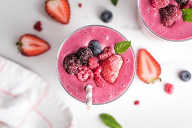 Berry Yogurt Smoothie on table