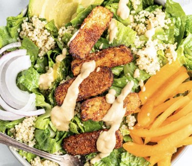 Blackened Tempeh Salad, one of the best high protein salads