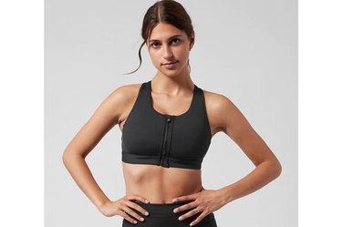 Athleta Ultimate Zip Front Bra as best sports bra for running